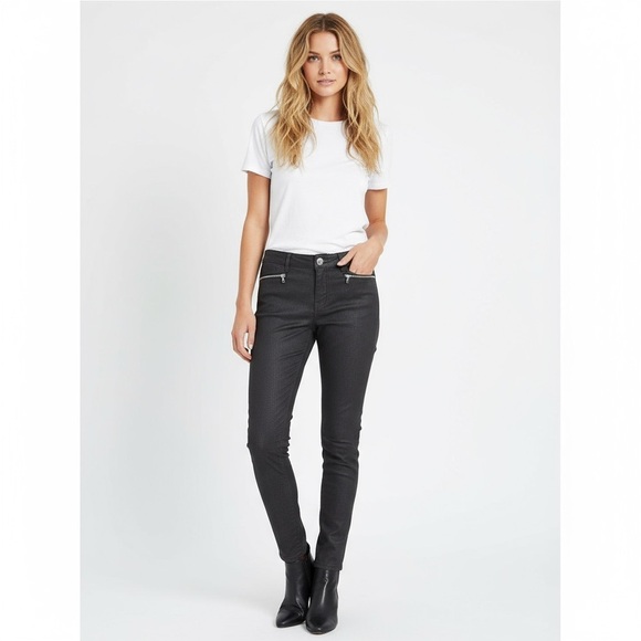 3x1 NYC W2 Blqck Coated Zip Ankle Low Rise Skinny Jeans - Picture 1 of 7